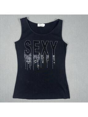 Women’s Tank Top Sexy Rhinestone Pearl Graphic Y2K